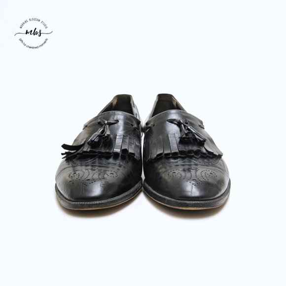 Bruno Magli Vernon Leather Tassel Loafers in Black - Picture 3 of 14